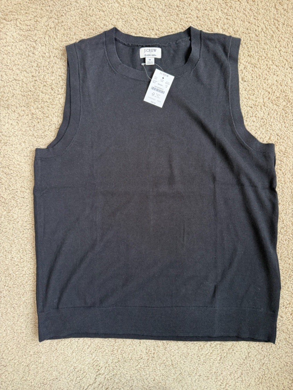 NWT J. Crew Women’s Black Sleeveless Knit Tank Top - M